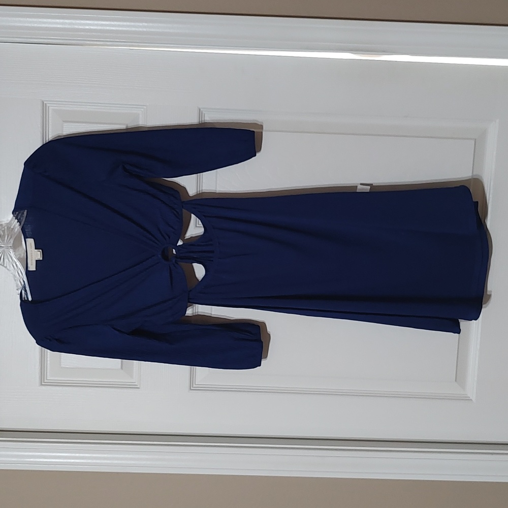 Blue cut out dress